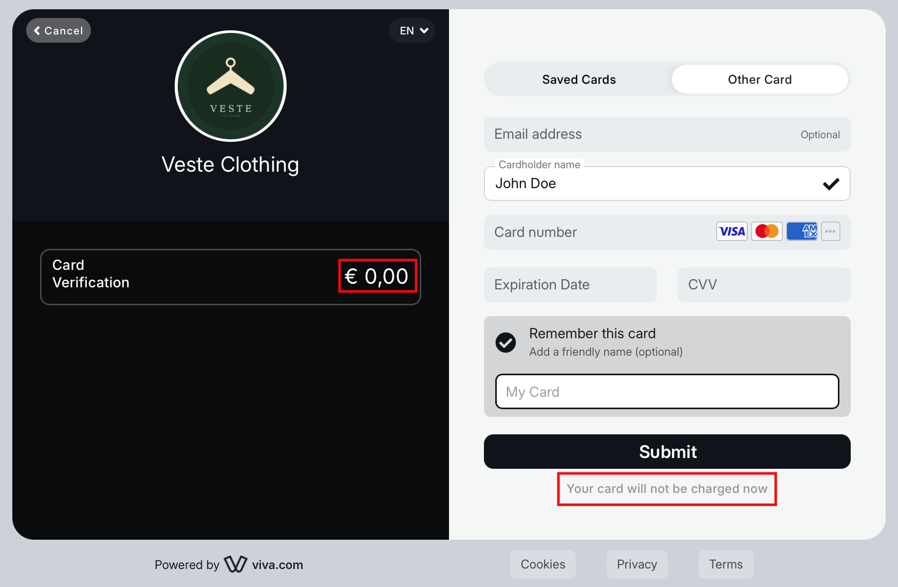 Card Verification - Smart Checkout