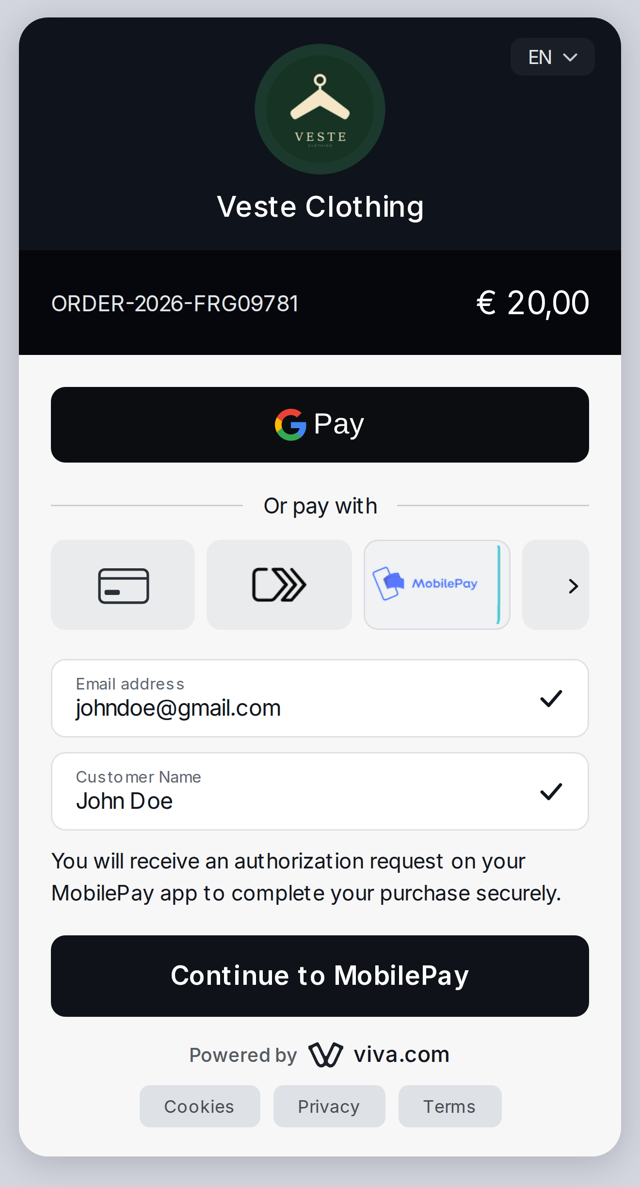 MobilePay Online - Mobile