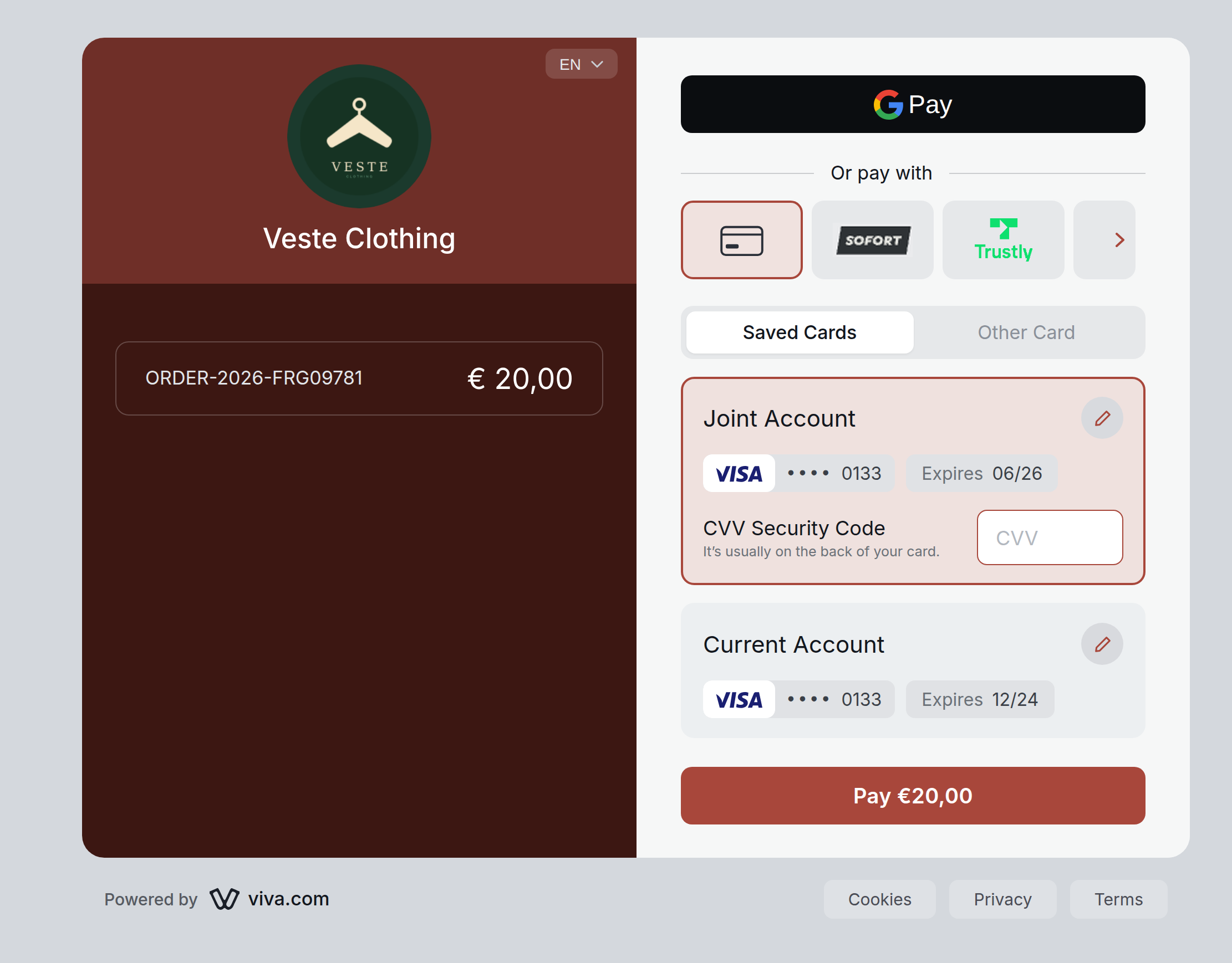 Brown Colored Smart Checkout