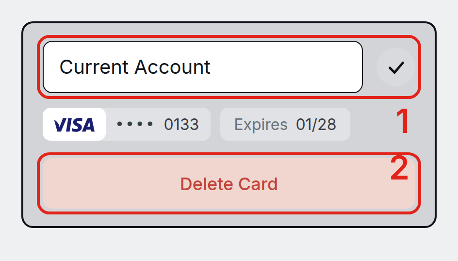 Smart Checkout - editing a saved card