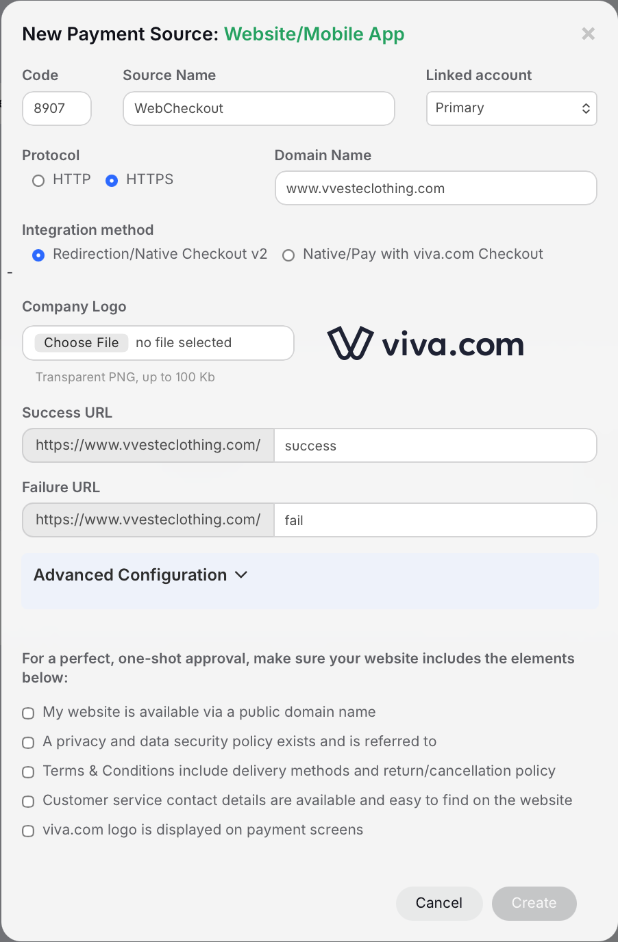 New Payment Source dialog box
