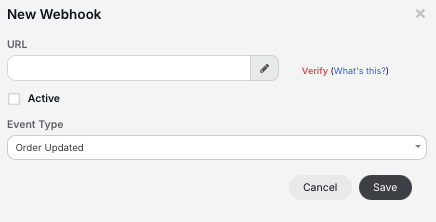 Order Updated webhook