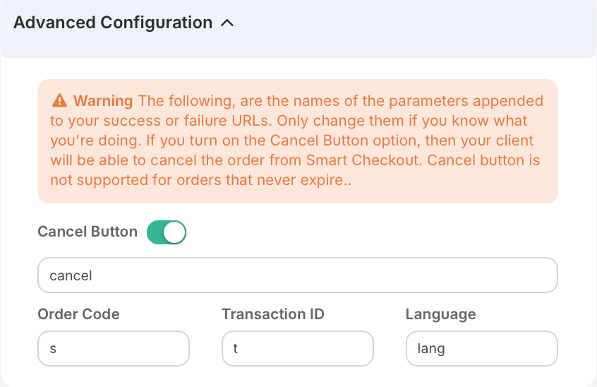 Advanced Configuration options