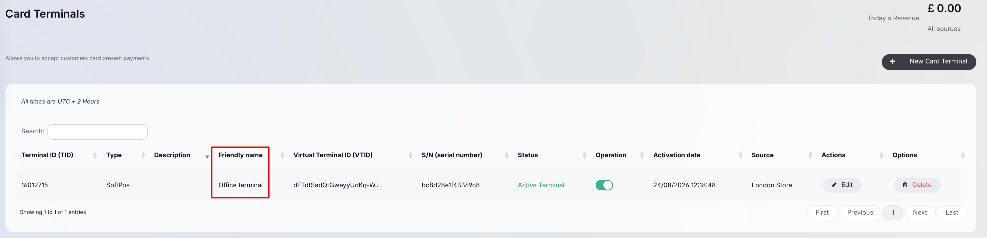 terminal friendly name - 1