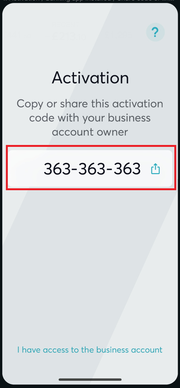 Activation code