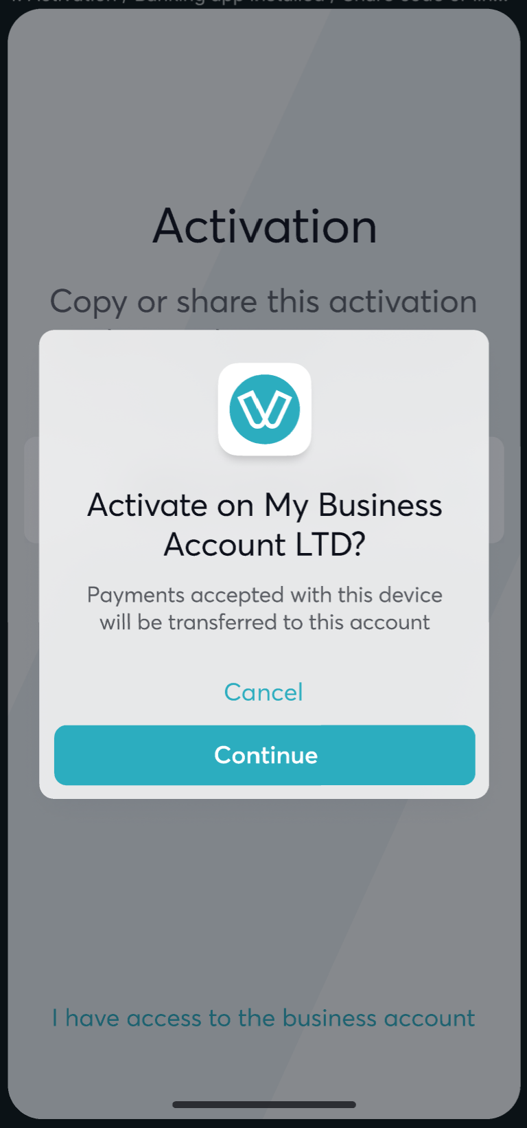 Activation - confirmation