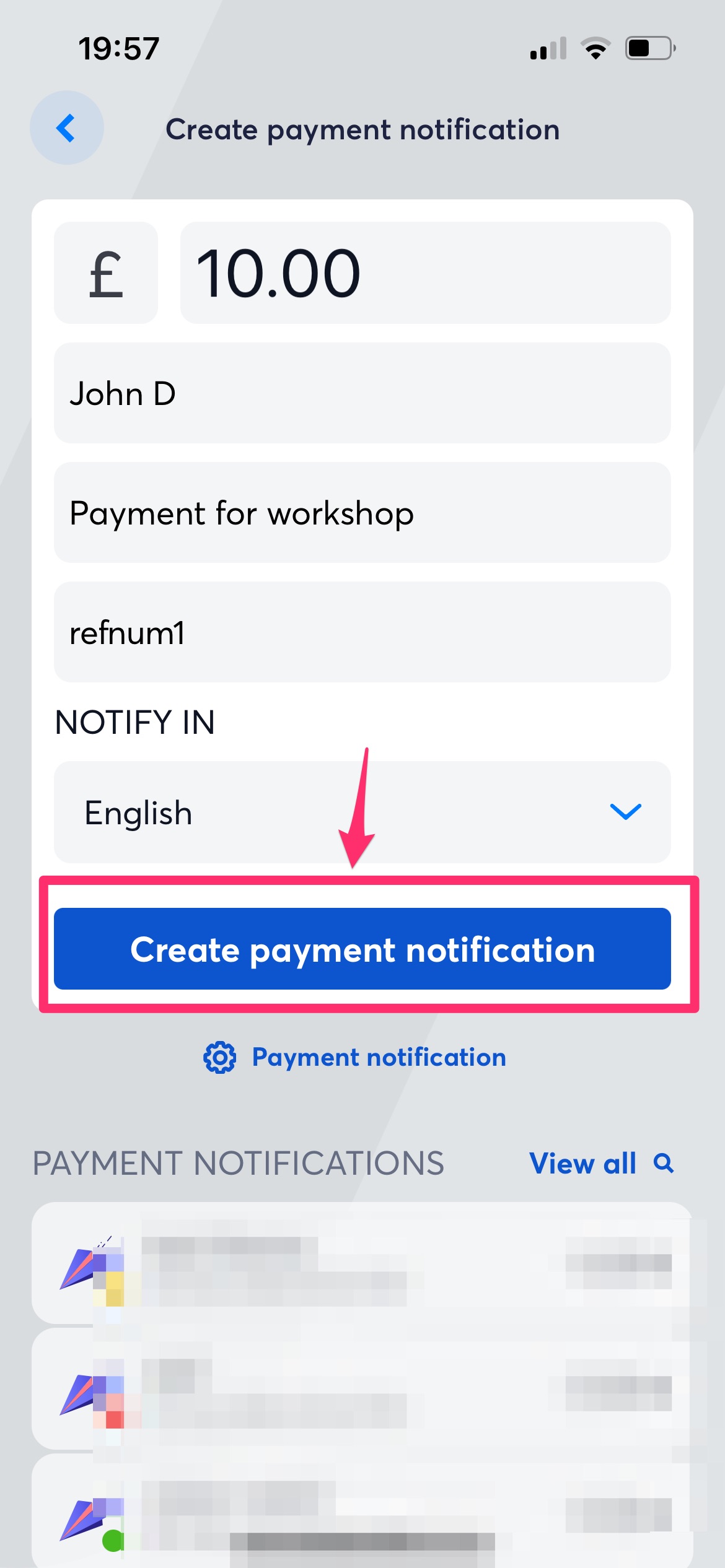 Banking app -  payment-notification-3