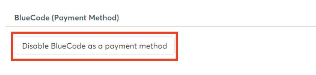 Bluecode enabled as a payment method