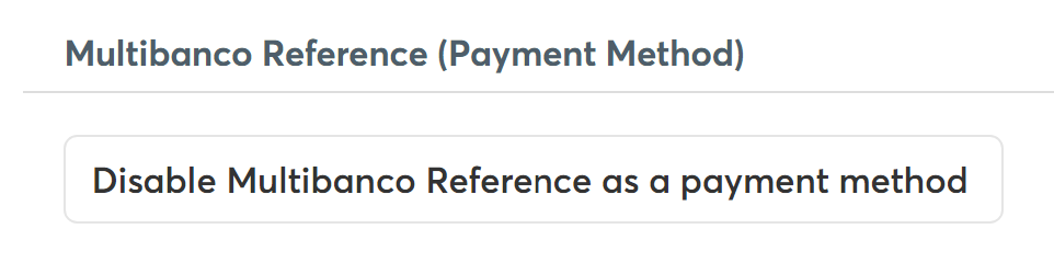 Disable REF MB as a payment method