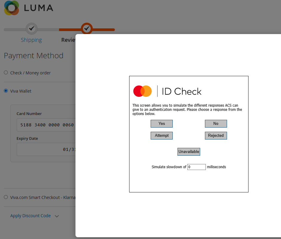 3D Secure challenge modal