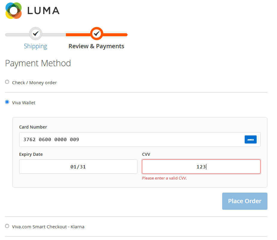 Real-time card validation
