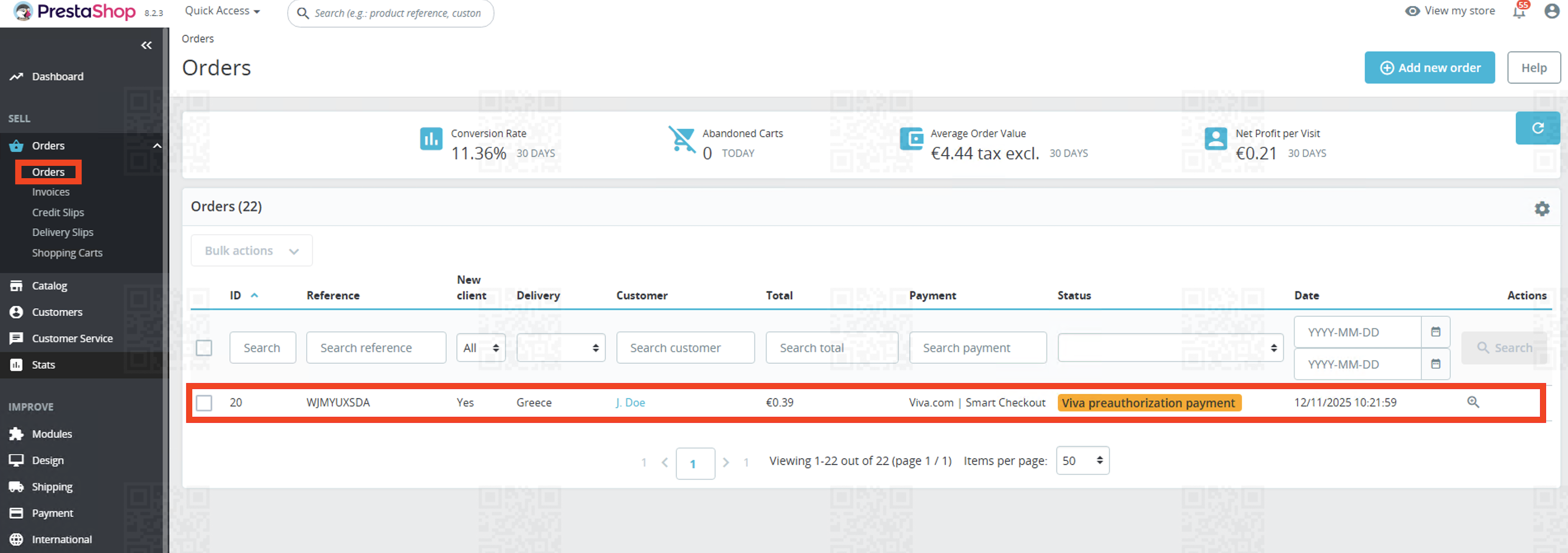 Preauthorized transcation