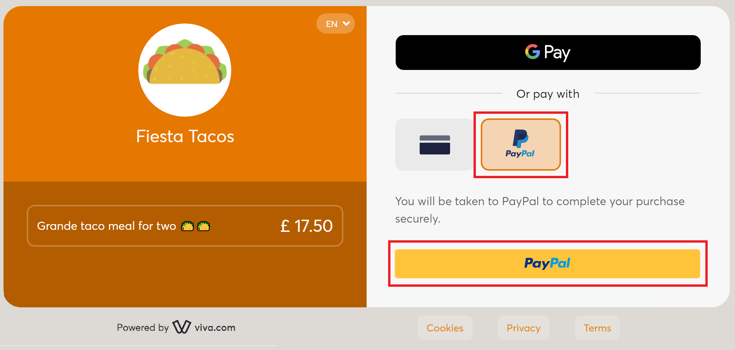 Smart Checkout with PayPal preselected