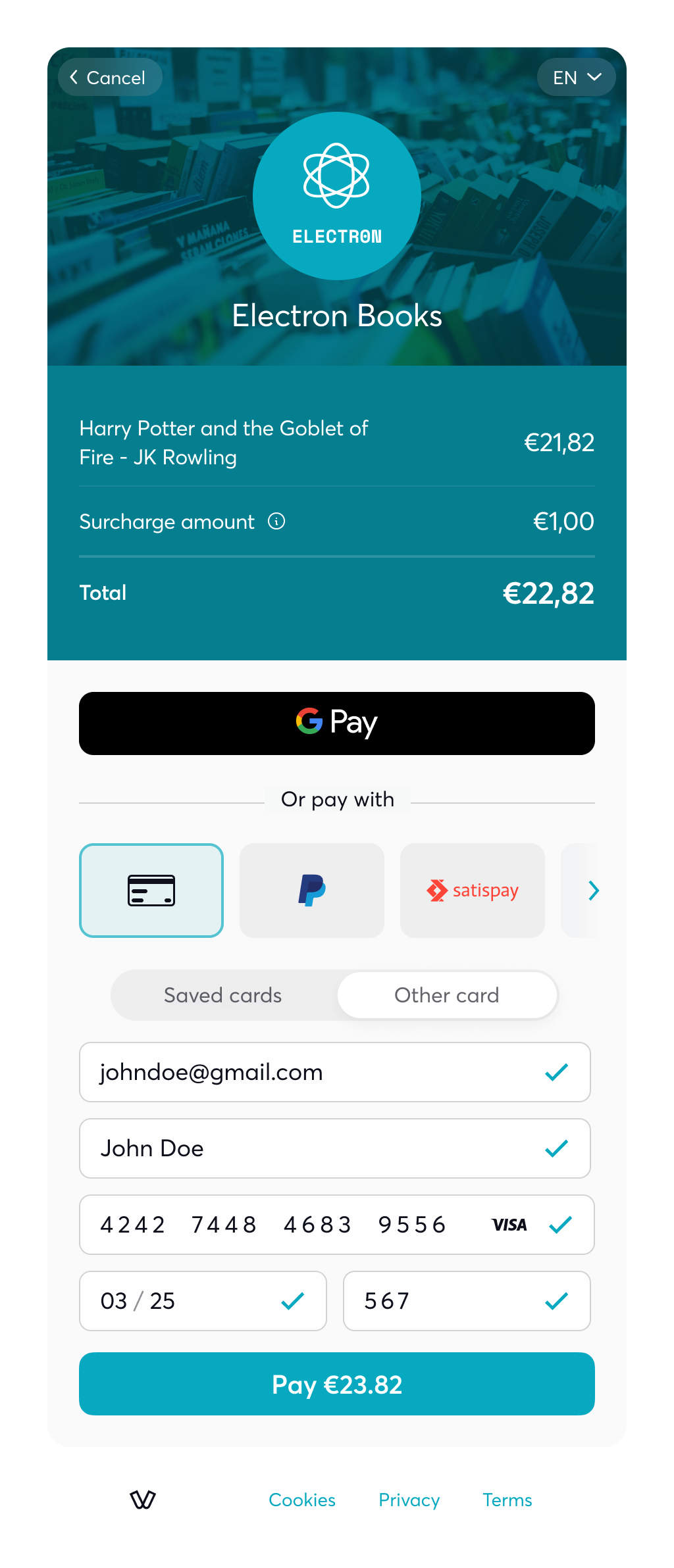 Surcharge - without tip