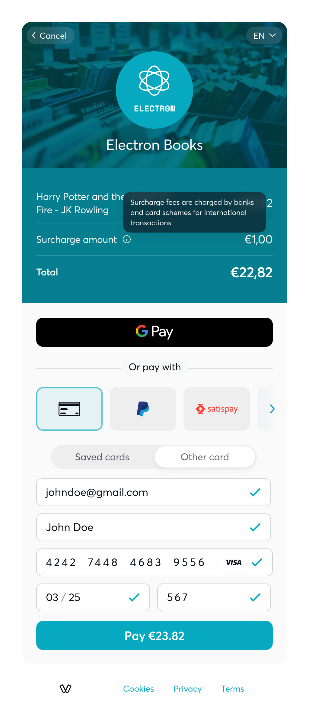 Surcharge - without tip