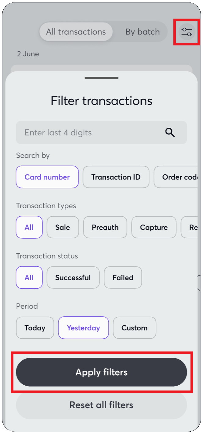 Transactions Menu - 2